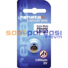 Orijinal Renata CR1025 Swiss 3V Lithium Para Pil Kumanda & Bios & Hafıza Pili & Saat Pili