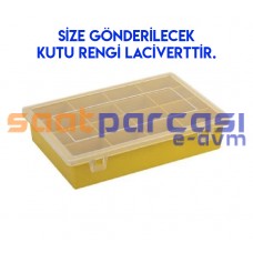 Hipaş 616 & H616 Plastik 16 Bölmeli Organizer Saat Parça Kutusu (170x240x55mm)