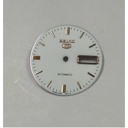 1. Kalite Seiko 5 Otomatik Kol Saati Kadranı - Gümüş Çizgili Beyaz Kadran (Seiko 5 7009 Kadran & Seiko 5 7S26 Kadran)