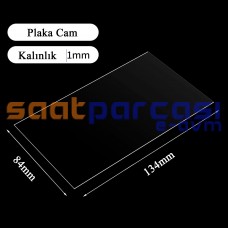 1mm Düz Plaka 84x134mm Dikdörtgen Köşeli Cam & Makine Camı & Makina Camı & Saat Camı & Plaka Cam & Kalıp Cam & Yapma Cam (84mm x 134mm Cam)