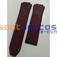 1. Kalite Hublot Big Bang 25mm 17mm 22mm Bordo Süet Deri Altı Silikon Vidalı Kayış Kordon (A+ Kalite)