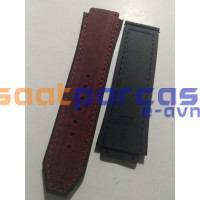 1. Kalite Hublot Big Bang 25mm 19mm 22mm Bordo Süet Deri Altı Silikon Vidalı Kayış Kordon (A+ Kalite)