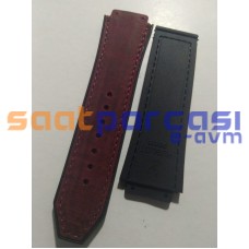 1. Kalite Hublot Big Bang 25mm 19mm 22mm Bordo Süet Deri Altı Silikon Vidalı Kayış Kordon (A+ Kalite)