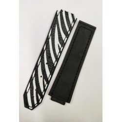 1. Kalite Hublot Big Bang Ladies 19mm 13mm 18mm Kadın Zebra Desenli Siyah Beyaz Altı Silikon Vidalı Kayış Kordon (A+ Kalite)