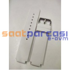 Lacoste 14mm 20mm Uyumlu Muadil Beyaz Etli Düz Silikon Plastik Kayış Kordon