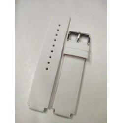 Lacoste 14mm 20mm Uyumlu Muadil Beyaz Etli Düz Silikon Plastik Kayış Kordon