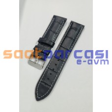 1. Kalite Muadil Casio MTP-1374L & MTP-1374 22mm Orijinal Siyah Deri Beyaz Dikişli Yüksek Kaliteli Kayış Kordon