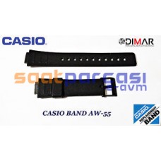Orijinal Casio AW-55 Siyah Silikon Plastik Kayış Kordon