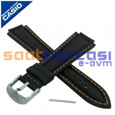 Orijinal Casio Edifice EF-308L-1A Siyah Deri Turuncu Dikişli Kayış Kordon