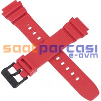 Orijinal Casio F-108WH & AE-1200 & AE-1300 & W-216 Kırmızı Silikon Plastik Kayış Kordon