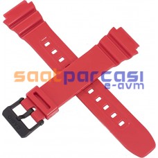 Orijinal Casio F-108WH & AE-1200 & AE-1300 & W-216 Kırmızı Silikon Plastik Kayış Kordon