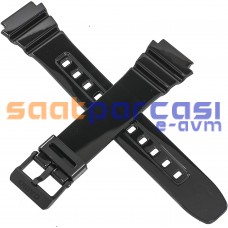 Orijinal Casio F-108WHC & AE-1200 & AE-1300 & W-216H Parlak Siyah Plastik Silikon Kayış Kordon