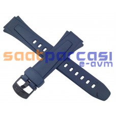 Orijinal Casio W-753-2A & W-752 & W-755 Lacivert Silikon Plastik Kayış Kordon