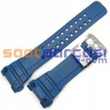 Orijinal Casio G-Shock GWN-1000-2A & GWN-1000 Mavi Üstten Vidalı Lacivert Silikon Plastik Kordon Kayış
