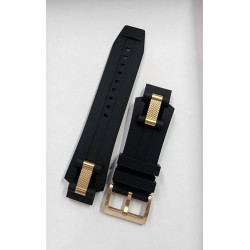 Orijinal Quantum HNG535.851 & HNG535 Rose Gold (Bakır Rengi) Metalli Siyah Özel Silikon Kayış Kordon