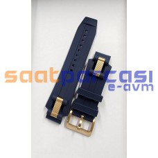 Orijinal Quantum HNG535.999 & HNG535 Rose Gold (Bakır Rengi) Metalli Lacivert Özel Silikon Kayış Kordon